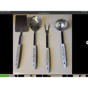 vintage stainless steel USA Ekco hanging serving utensils NICE